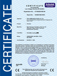 Thyristor LVD CERTIFICATE